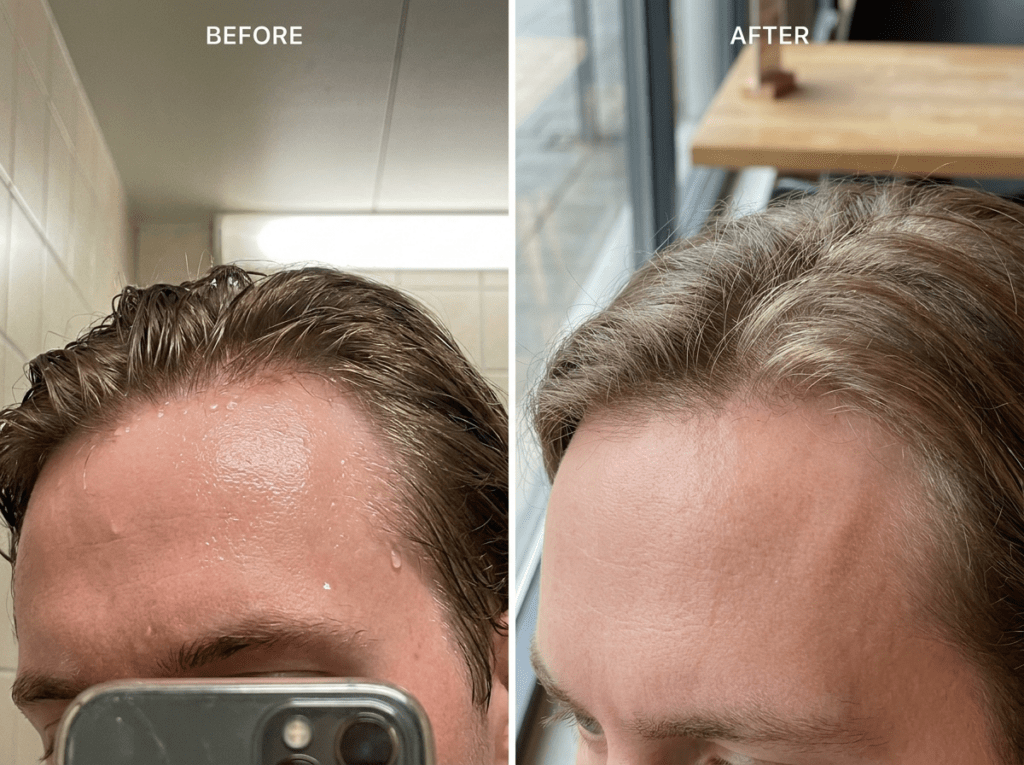 scalp and face before and after treatment